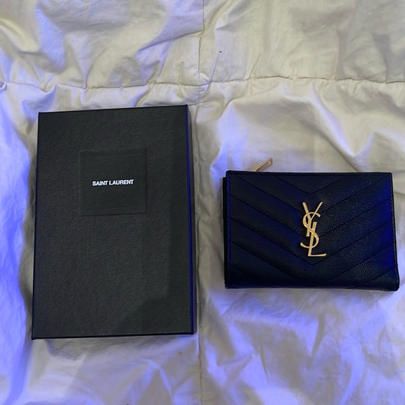 Saint Laurent Handbags - Saint Laurent/YSL Cassandre Matelasse Fragments Zipped Bi Fold Wallet